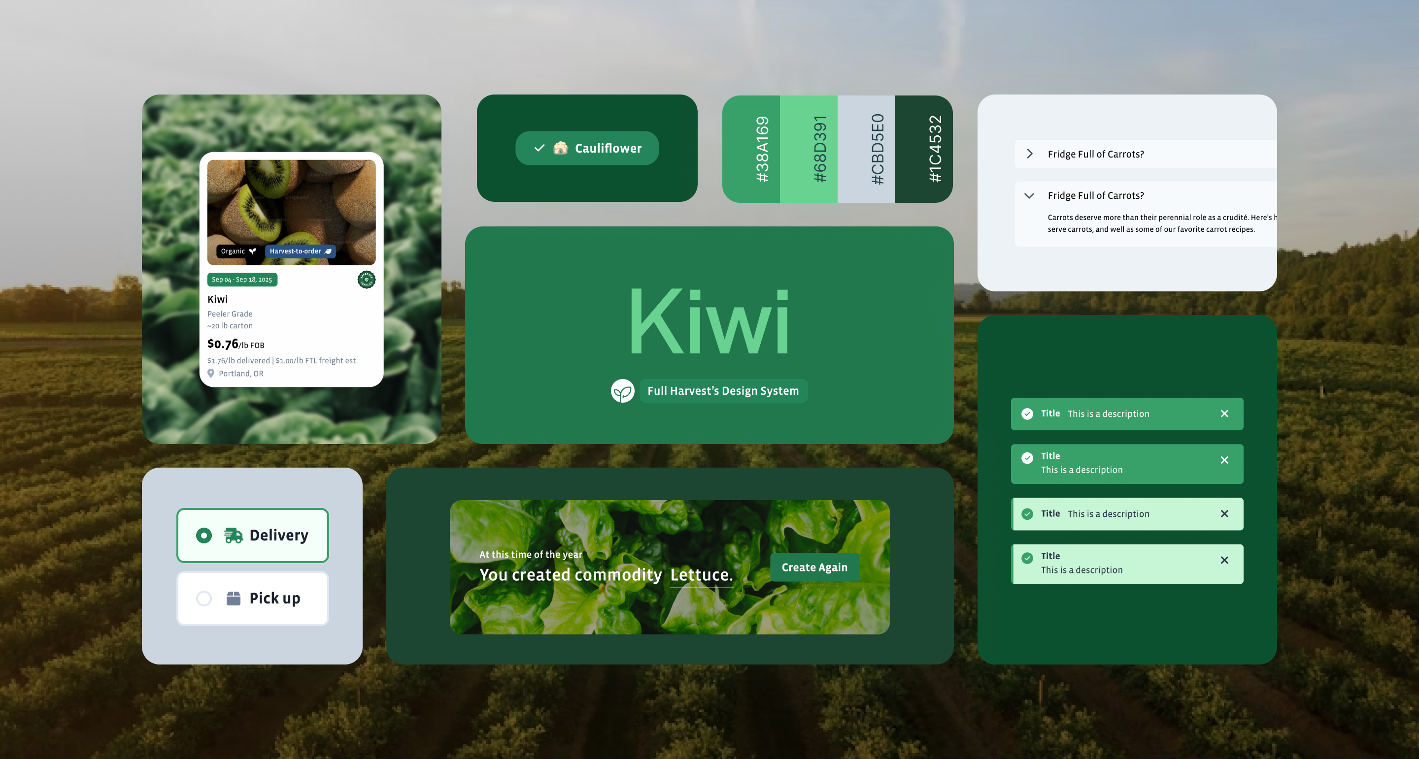 Full Harvest — Product Design · Design Systems